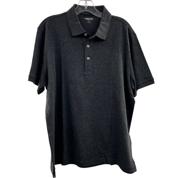 Lands' End Men's Charcoal Polo Shirt Short Sleeve Size Large - Picture 1 of 9